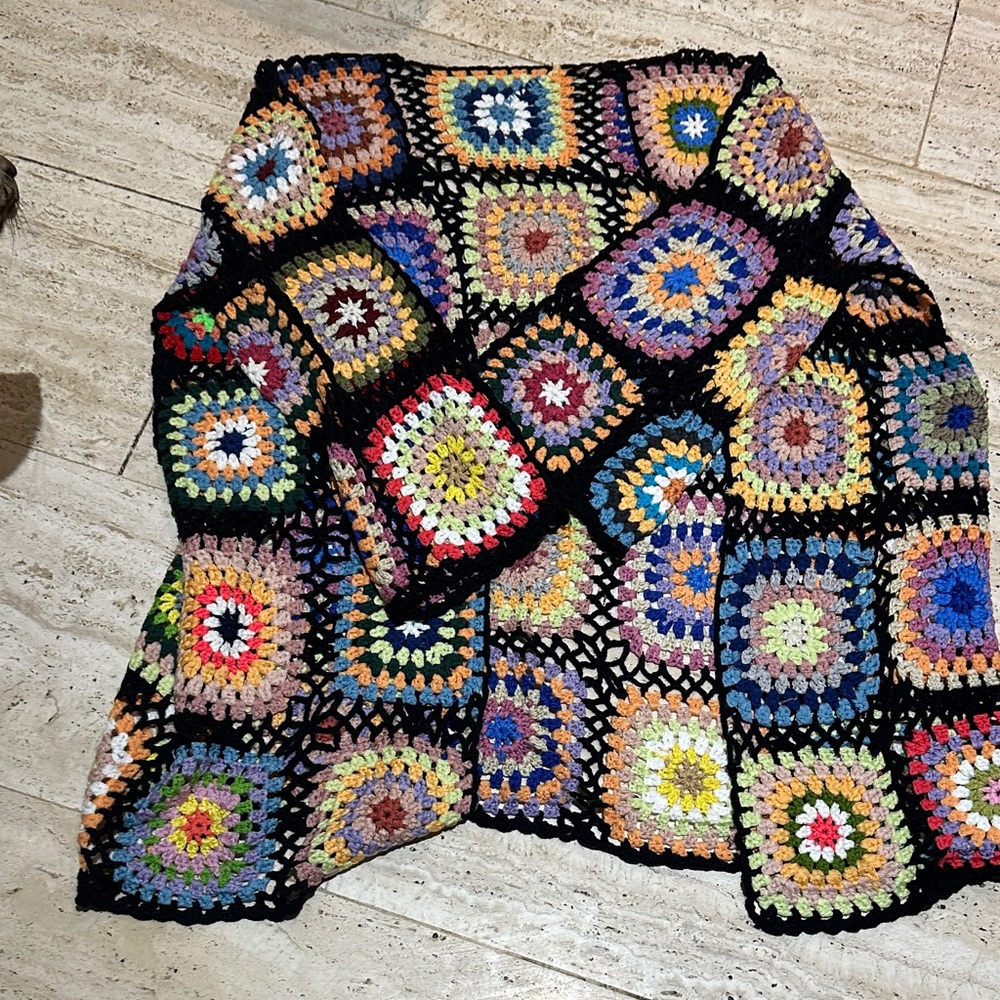 Colorful Crochet Cardigan Sweater - Picture 3 of 6